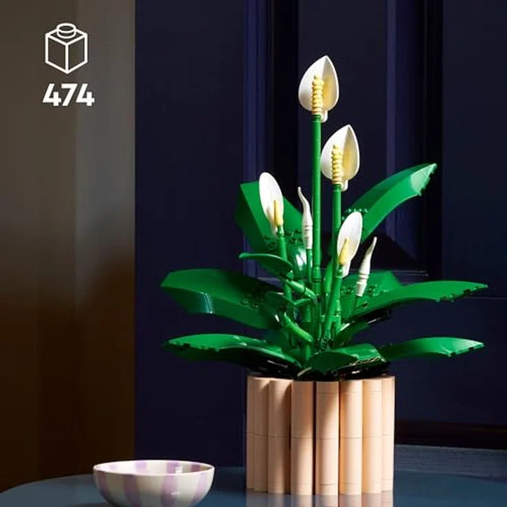 LEGO Botanicals Friedenslilie 11504, Kunstblumen Set für Erwachsene mit weißen Blüten und Knospen, DIY Deko für Wohnzimmer oder Schlafzimmer – Bild 2