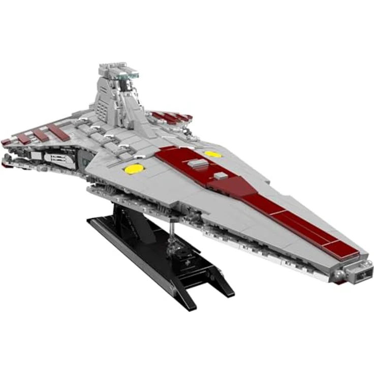 Mould King 21074 Super Star Destroyer Modell, Venator-Klasse Republik Angriffskreuzer, 1320 PCS Bausatz für Erwachsene mit Ständerfuß, detailgetreuem Design – Bild 4