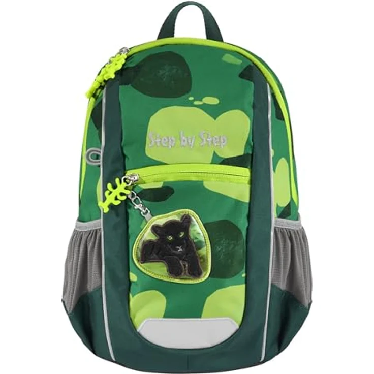 Step by Step Rucksack-Set KIGA Maxi „Little Wild Cat Chiko“, 10 l, grün, ergonomischer Kindergartenrucksack mit separatem Innenfach – Bild 1