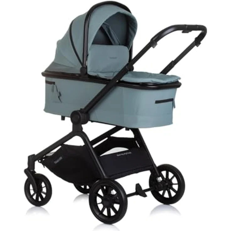 Chipolino Kombikinderwagen Magnum 3 in 1, Babywanne, Sportsitz, i-Size Babyschale, grün, 22 kg Tragkraft, gefederte PU-Räder, umkehrbare Sitzeinheit, leichter Aluminiumrahmen – Bild 3