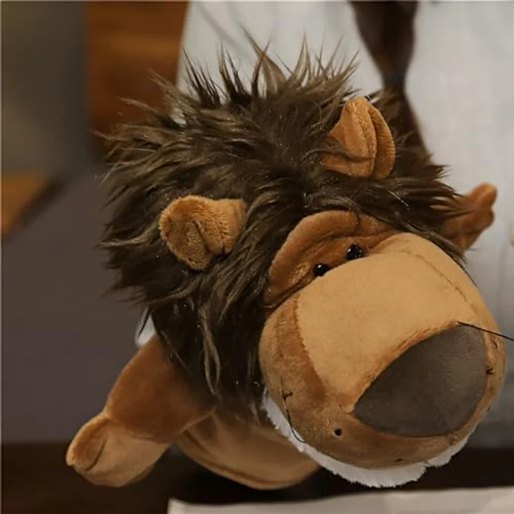 LOMTRATS Handpuppen Set für Kinder, Tiger, Löwe, Wolf und Affe mit beweglichen offenen Münder für Geschichten, 25 cm, Plüschmaterial – Bild 1