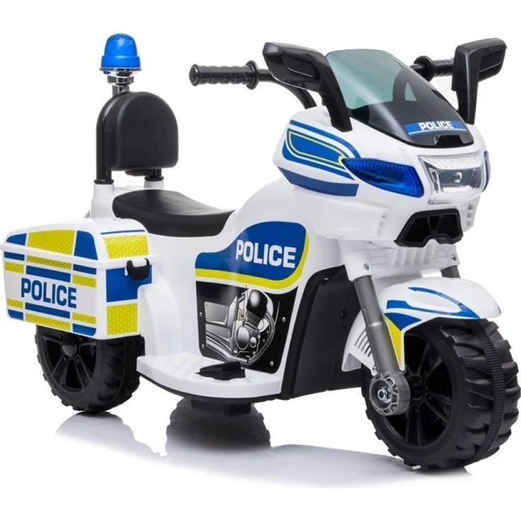 BoGi Elektro-Kindermotorrad Polizeimotorrad mit LED Frontscheinwerfer und Polizei Sirene
