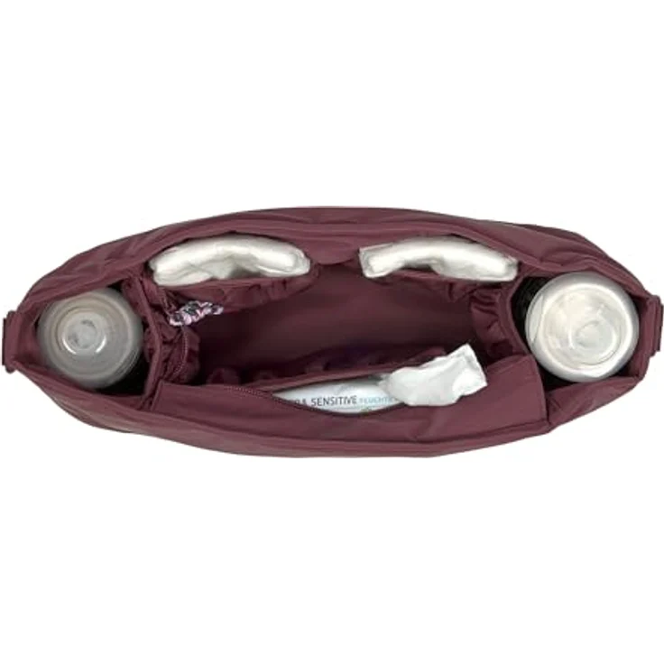 LÄSSIG Baby Kinderwagenorganizer Deep Red, praktischer Buggy Organizer mit Reißverschluss und Befestigungshaken für sicheren Zugriff auf Snacks und Getränke – Bild 2