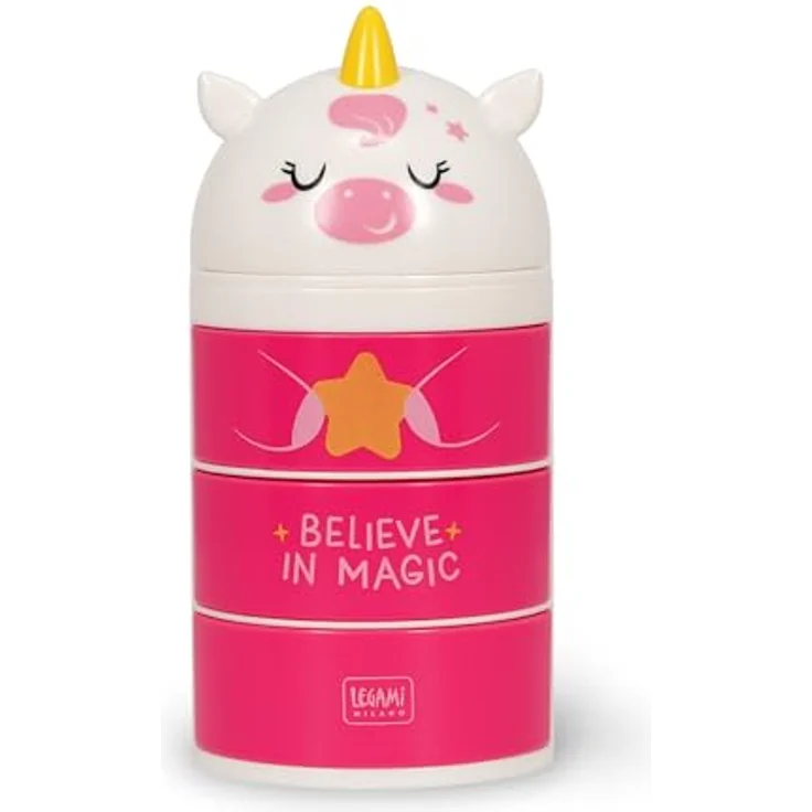 Legami Aww-rganiser Unicorn, Schreibtisch Organizer mit Schiebedeckel und 3 Schubladen, 16,5 x 8,2 cm, PS Material – Bild 1