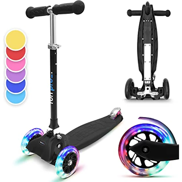 Fun Pro ONE Roller, Scooter für Kinder, Tretroller mit LED-Räder, klappbar, für Kinder von 3-6 Jahren – Bild 1