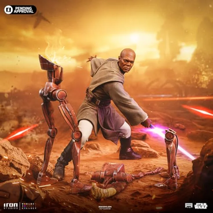 Iron Studios Star Wars Art Scale Statue 1/10 Mace Windu, 18 cm Resinfigur mit Base – Bild 2