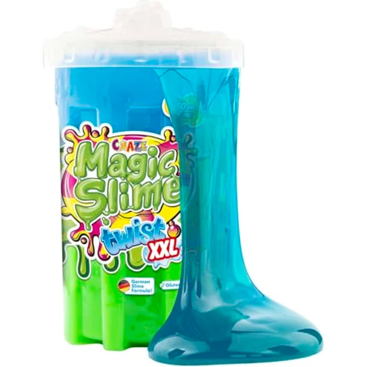 CRAZE Magic Slime Twist XXL, Mehrfarbiger Experimentierschleim 750 ml in neon und metallic, Sicher und giftstofffrei, Überraschungsfarbe – Bild 1