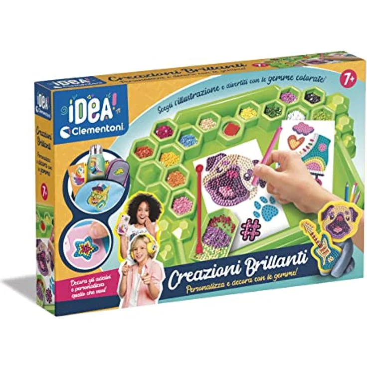 Clementoni - Idea-Kreationen Brillante Malerei, Diamond Art, Kunst-Set, Labor Edelsteine, kreatives Spiel für Kinder 7 Jahre - Made in Italy, mehrfarbig, 18678 - Preisvergleich