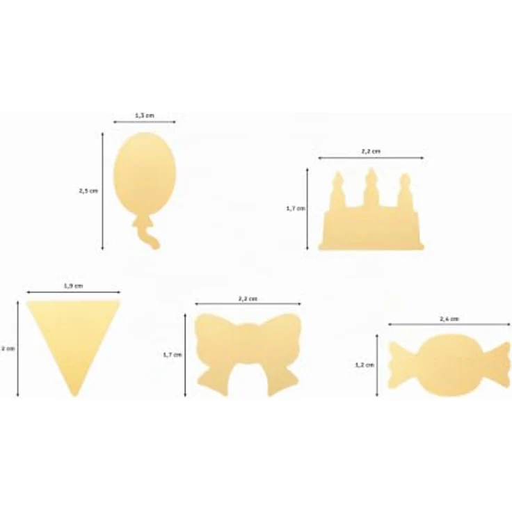 Vaessen Creative Motivstanzer Set, 5 Stück - Schleife, Torte, Bonbon, Ballon, Flagge - Für Papier bis 250 g/m² - Ideal für Scrapbooking und Bastelprojekte – Bild 3