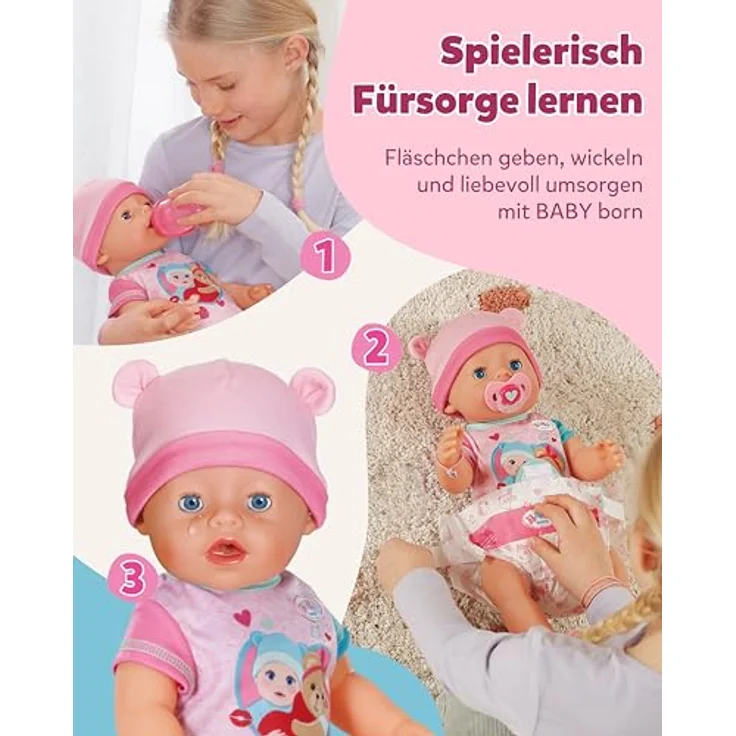 Baby Born Babypuppe Emma, 43 cm (Set, 11-tlg) mit magischem Teller und Zubehör – Bild 6