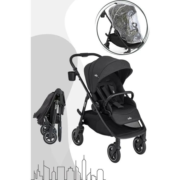 Joie Versadrift Sportwagen Raven, leichter Buggy mit höhenverstellbarem Schiebegriff und mehrfach verstellbarer Rückenlehne
