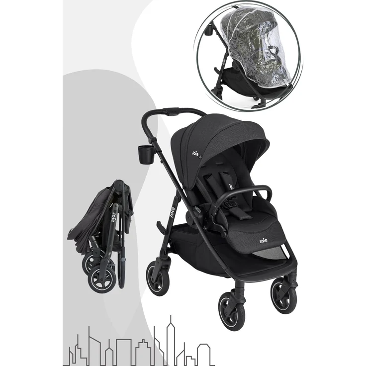 Joie Versadrift Sportwagen Raven, leichter Buggy mit höhenverstellbarem Schiebegriff und mehrfach verstellbarer Rückenlehne