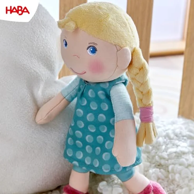 Haba Stoffpuppe / Kuschelpuppe 25 cm - Linnéa, weiche Begleiterin für Babys, waschbar bei 30 °C, Baumwolle und Polyester – Bild 4