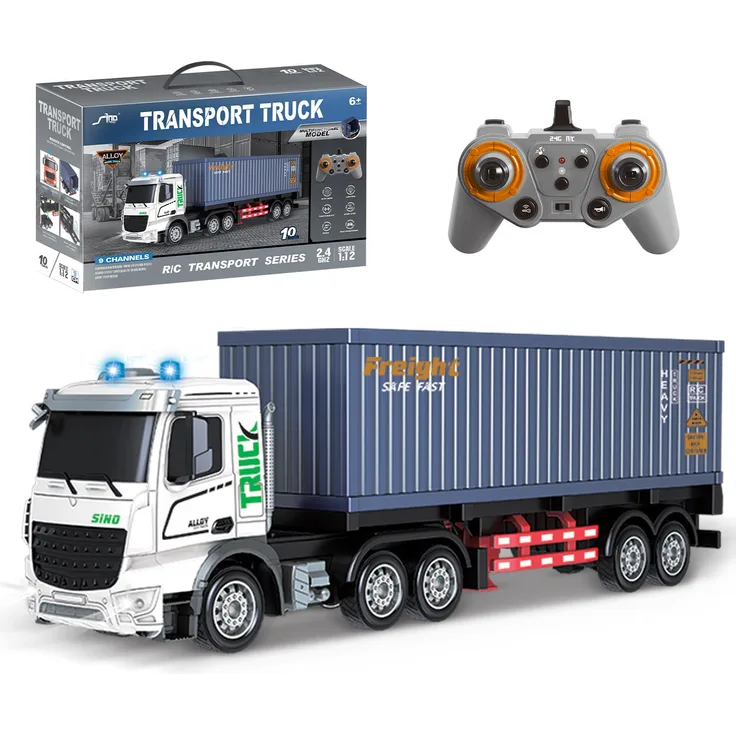 ESUN RC LKW Spielzeug, 1:12 Ferngesteuerter Truck mit 9 Kanälen, LED-Lichtern, Soundeffekten und 20 Minuten Spielzeit
