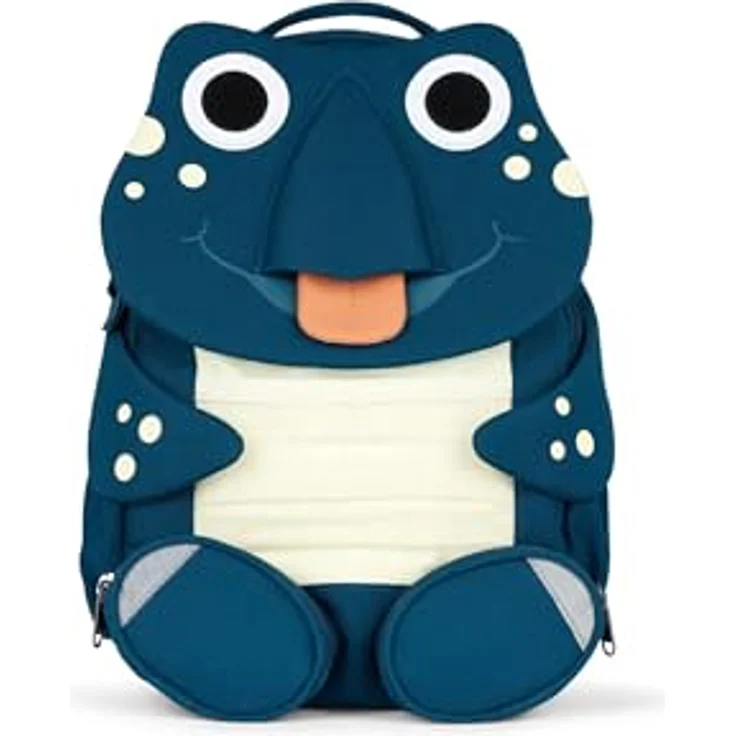 Affenzahn Kindergartenrucksack, Kindergartentasche mit gestickten Details, reflektierenden Elementen und flexiblem Stauraum, Blau – Bild 1