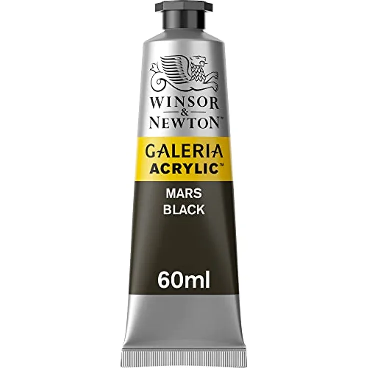 Winsor & Newton Galeria Acrylfarbe Marsschwarz, hohe Pigmentierung, lichtecht, buttrige Konsistenz, 60 ml Tube