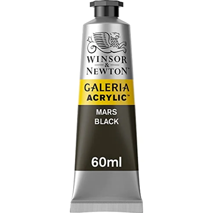 Winsor & Newton Galeria Acrylfarbe Marsschwarz, hohe Pigmentierung, lichtecht, buttrige Konsistenz, 60 ml Tube – Bild 1