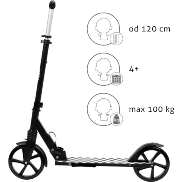COIL Cityroller Kinderoller, Faltbarer Scooter, Höhenverstellbar bis 15 km/h, ABEC-7-Lager, 20 cm Räder, Fußbremse – Bild 7