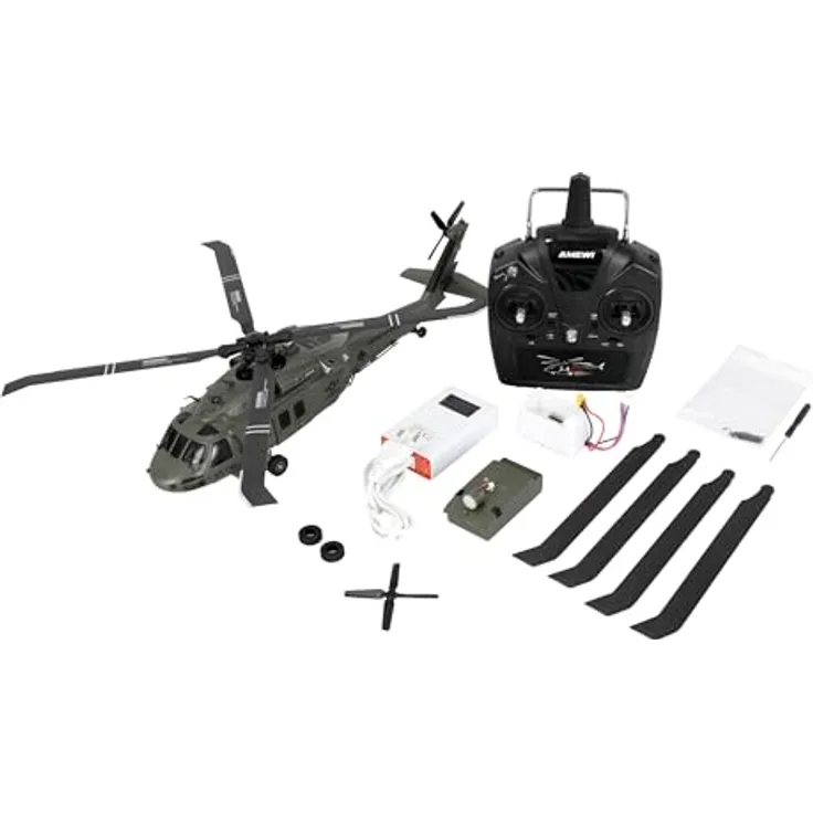 Amewi UH60 Black Hawk Marine CP Helikopter, 6G/3D RTF, mit Brushless-Direktantrieb und neuartigem Stabilisierungssystem