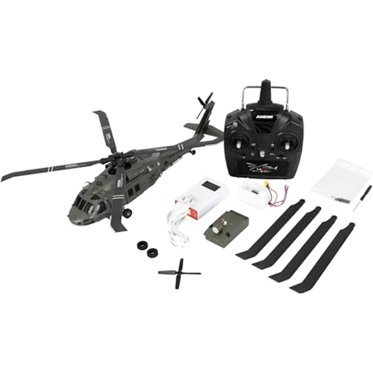 Amewi UH60 Black Hawk Marine CP Helikopter, 6G/3D RTF, mit Brushless-Direktantrieb und neuartigem Stabilisierungssystem – Bild 1