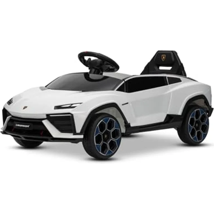 Beneo Elektrisches Ride-on-Auto Lamborghini Lanzador 12V, lizenziert, Hinterradantrieb, weiß, mit Lithiumbatterie, LED-Beleuchtung, breitem Sitz, 2,4-GHz-Fernbedienung, MP3-Player mit USB/AUX/Bluetooth – Bild 9