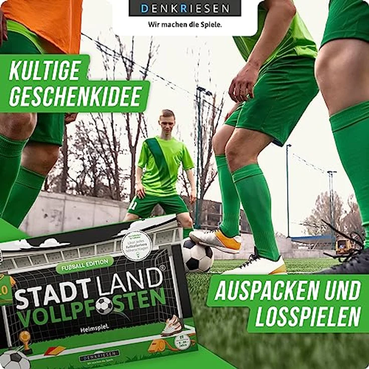 DENKRIESEN - Stadt Land VOLLPFOSTEN® - FUßBALL Edition - Heimspiel. | Spielblock | Geburtstagsgeschenk | Familienspiel | Stadt Land Fluss – Bild 5