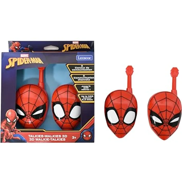 Lexibook Spider-Man Walkie Talkies, 2 Kanäle für Kinder, rot