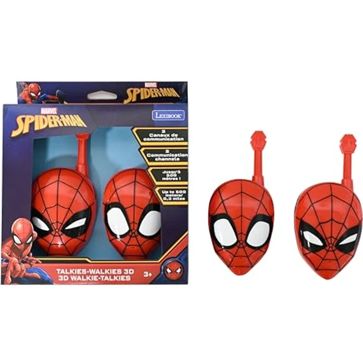 Lexibook Spider-Man Walkie Talkies, 2 Kanäle für Kinder, rot – Bild 1
