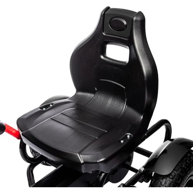 HOMCOM Go-Kart Tretauto, Kinderfahrzeug mit Handbremsen und verstellbarem Sitz, Schwarz, 121 x 58 x 61 cm – Bild 9