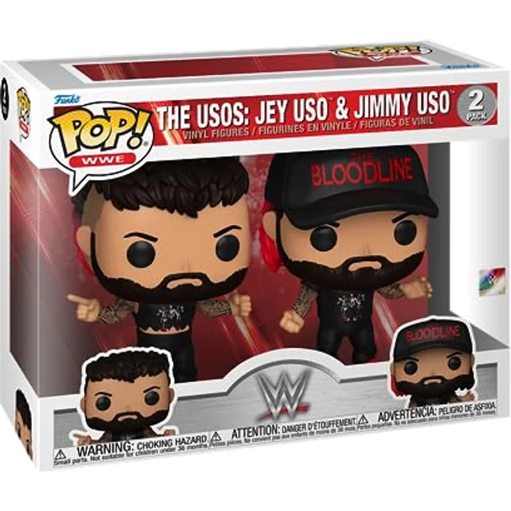 Funko Pop! WWE: Jey USO - (USO Bros) Brothers 2PK - Vinyl-Sammelfigur - Geschenkidee - Offizielle Handelswaren - Spielzeug Für Kinder und Erwachsene - Sports Fans - Modellfigur Für Sammler – Bild 1