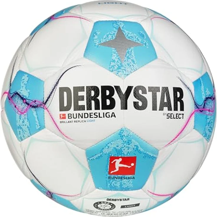 Derbystar Bundesliga Brillant Replica Li Ball, Jugend-Freizeitball in Weiss/Blau/Pink, 5 – Bild 3