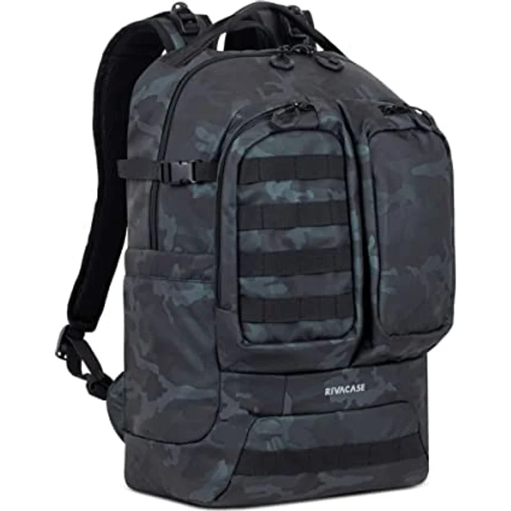 Rivacase Laptop-Rucksack 32 Liter, wasserdichter Schulrucksack 17,3 Zoll - Sportrucksack für Teenager - Jungen und Mädchen - zur Schule - in die Klasse (navy camo) – Bild 1