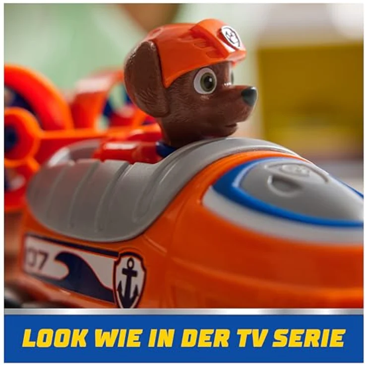 Spin Master PAW Patrol Spielzeug-Auto Zuma, Luftkissenboot aus recyceltem Material mit enthaltenem 7 cm Figur – Bild 10