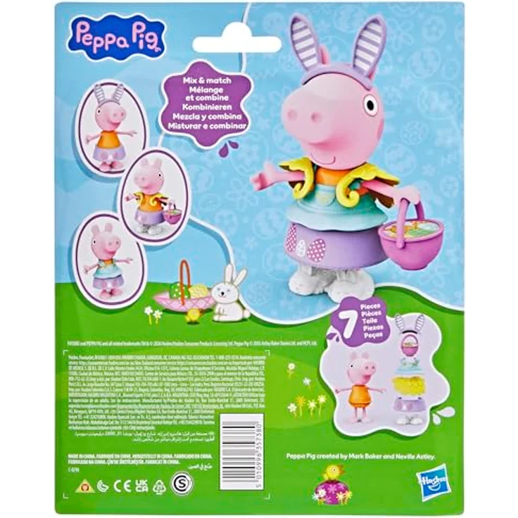 Peppa Pig PEP Peppa Wutz Frühlingszeit Anziehspaß, Anziehfigur-Set mit 15 cm Figur und 6 frühlingshaften Accessoires, geeignet ab 3 Jahren – Bild 9