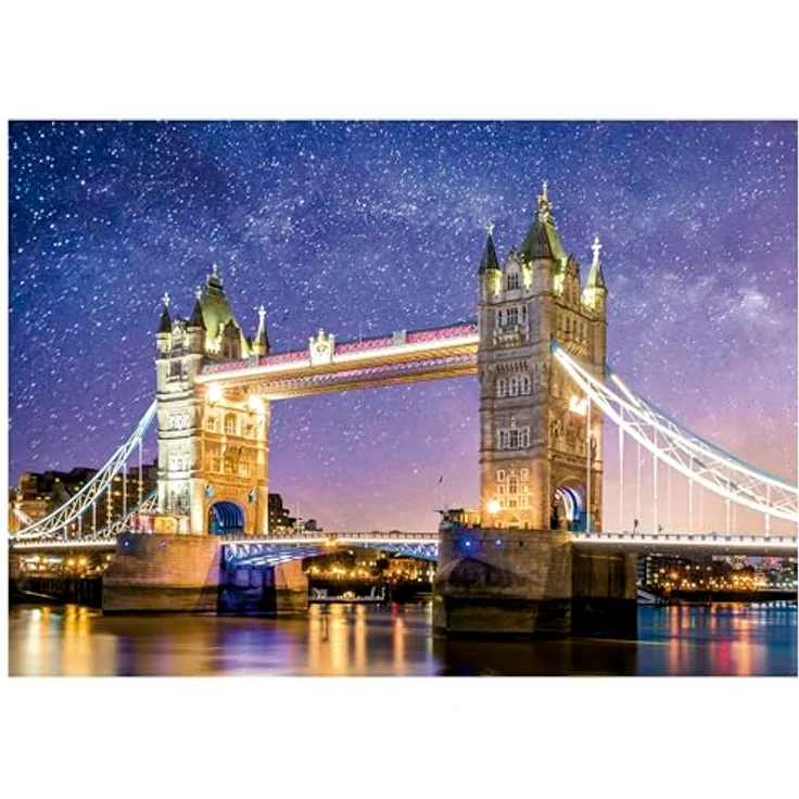 Educa 1000 Teile Puzzle Tower Bridge, London 'neon', leuchtet im Dunkeln, inkl. FixPuzzle Kleber, ab 14 Jahren – Bild 2
