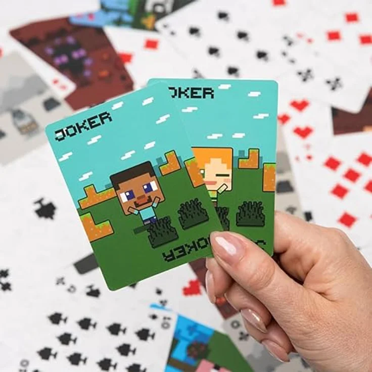 Paladone Minecraft Offiziell lizenzierte Tierspielkarten Dose - Gamer Geschenkset, 52 Karten, Aufbewahrungsdose, Standard Deck - für Jungen und Mädchen – Bild 4