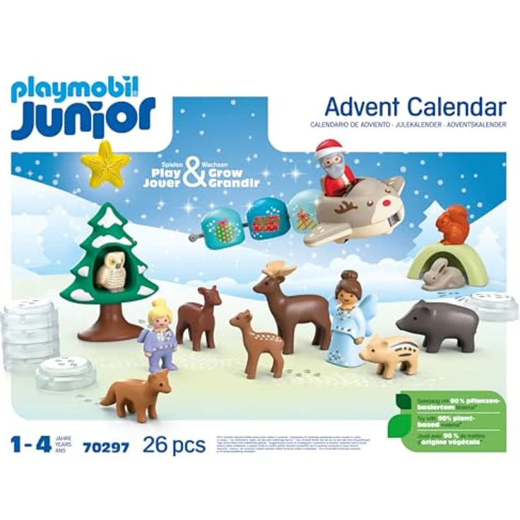 PLAYMOBIL JUNIOR 70297 Adventskalender Schneeweihnacht, nachhaltiges Spielzeug aus pflanzenbasierten Kunststoffen, für Kinder ab 1 Jahr – Bild 5