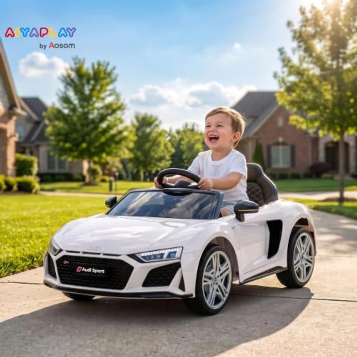 AIYAPLAY Audi R8 Spyder Kinder Elektroauto 12V mit Fernbedienung, Lithium-Akku, Soft-Start-Funktion und Hinterradfederung – Bild 2
