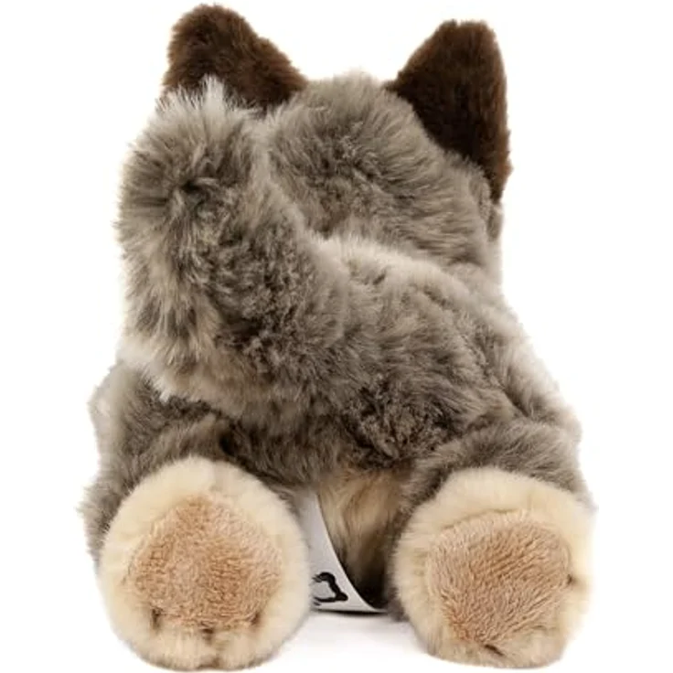Teddys Rothenburg Kuscheltier Wolf liegend 20 cm Plüschwolf Plüschtier, grau/beige, maschinenwaschbar bis 30°C – Bild 4