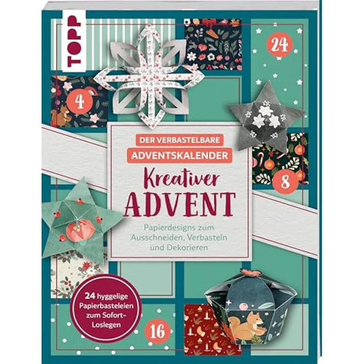 Frech Verlag Adventskalender TOPP - Verbastelbarer Adventskalender mit 24 Papierobjekten und Plotterdateien – Bild 1