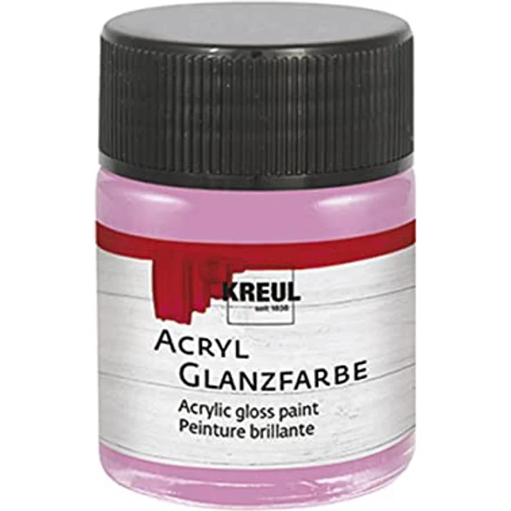 KREUL 79506 Acryl Glanzfarbe, 50 ml rosé, schnelltrocknend, speichelecht, deckend, auf Wasserbasis – Bild 1