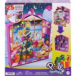 POLLY POCKET Adventskalender-Haus - 25 Überraschungen, 2 Puppen, 27 Zubehörteile, Lebkuchenhaus-Design, Weihnachtsbaum, Skier, für Kinder ab 4 Jahren, HKW16