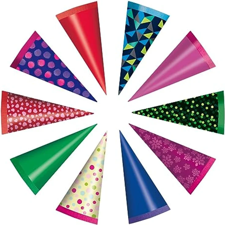 Herlitz Minitüte rund 15 cm, farbig sortiert in 10 Farben/Motiven
