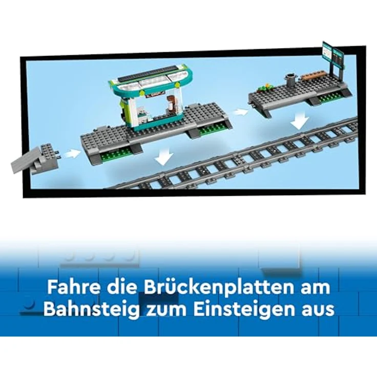 LEGO® Konstruktionsspielsteine Straßenbahn mit Haltestelle (60423), LEGO LEGO City, (811 St), Made in Europe – Bild 7