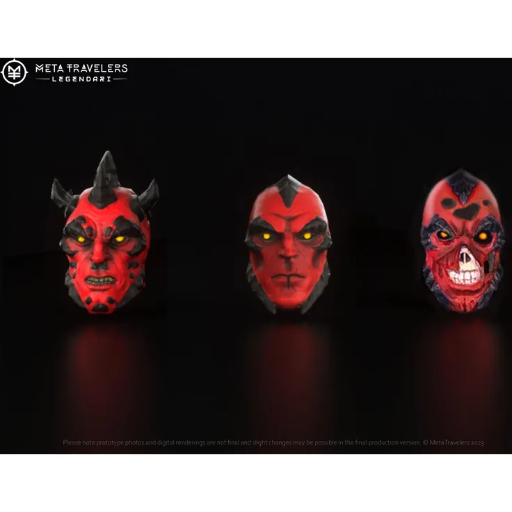 MetaTravelers Legendari Zubehör-Set Nibiru Villains Head Pack, 3-teiliges Zubehörset für Actionfiguren