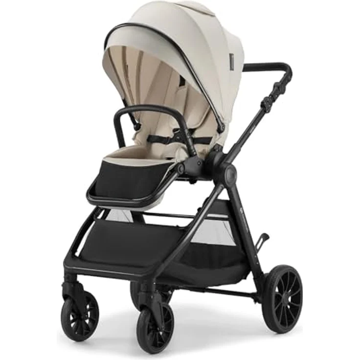 Kinderkraft VESTO 2, 3-in-1-Kinderwagen mit Babywanne, MINK PRO 2 Autositz, wendbarem Sportsitz, Travel System, Beige – Bild 7