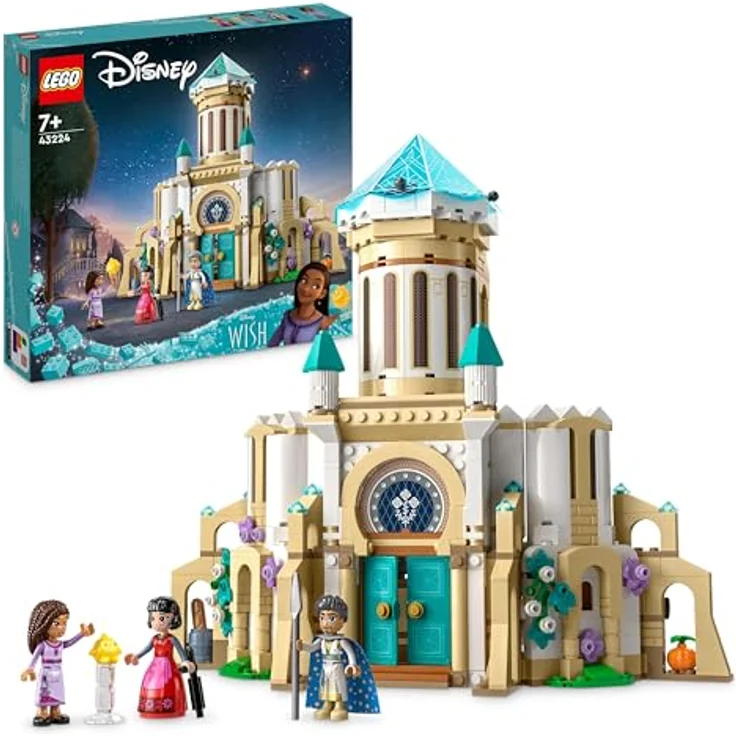 LEGO 43224 Disney Wish König Magnificos Schloss, Baubares Spielzeug aus dem Wish-Film mit Figuren, darunter Asha, Dahlia und Star, Geschenk zu Weihnachten für Mädchen, Jungen und Kinder ab 7 Jahren – Bild 1