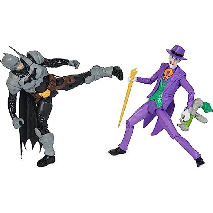 Spin Master Batman Adventures Batman vs The Joker Action-Figuren Set, 30 cm - 2 voll bewegliche Figuren mit 12 Ausrüstungsgegenständen für spannendes Rollenspiel, Spielzeug für Kinder ab 4 Jahren – Bild 5