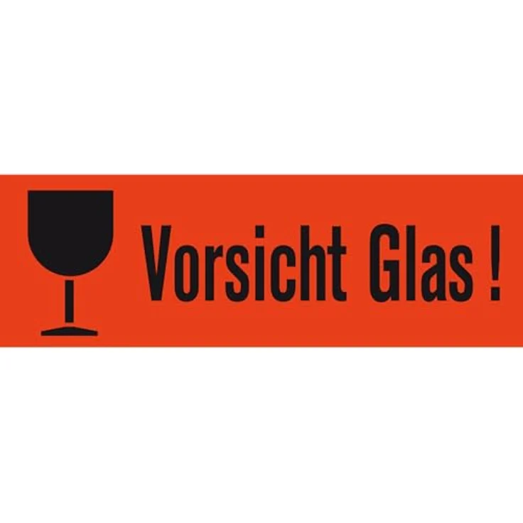 HERMA 1.000 Warnetiketten 6750 rot »Vorsicht Glas!«, selbstklebend, rechteckig, 118 x 39 mm, matte Oberfläche – Bild 2
