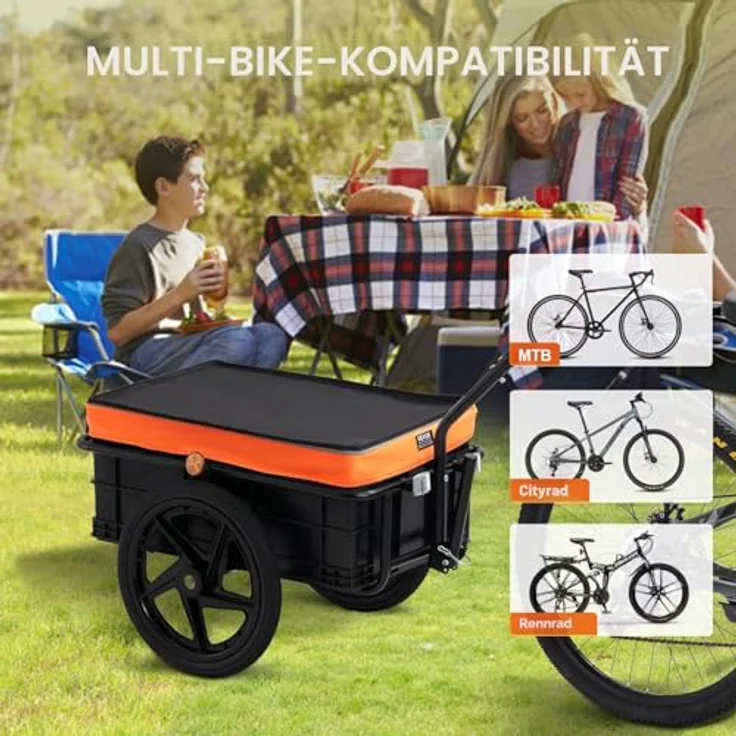 VEVOR Fahrradanhänger, Transportanhänger mit 40 kg Tragkraft, faltbar, wasserdichte Abdeckung, Universalkupplung, 40,6 cm Räder, passend für 640-711 mm Fahrradräder – Bild 6
